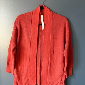 Lululemon Burnt Red/orange Open Front Cardigan